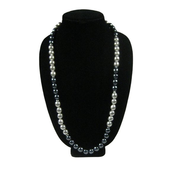 Pauline Rader Signed Necklace Jewelry Womens 33 In Opera Faux Pearl Runway Gray - Picture 8 of 8